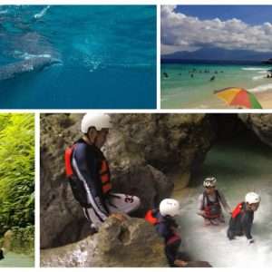Whale Shark Watching + Sumilon Island Sandbar + Canyoneering Adventure Day Tour pick-up and drop off Cebu City